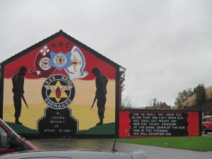These murals were painted all over Belfast to commensurate the war.  